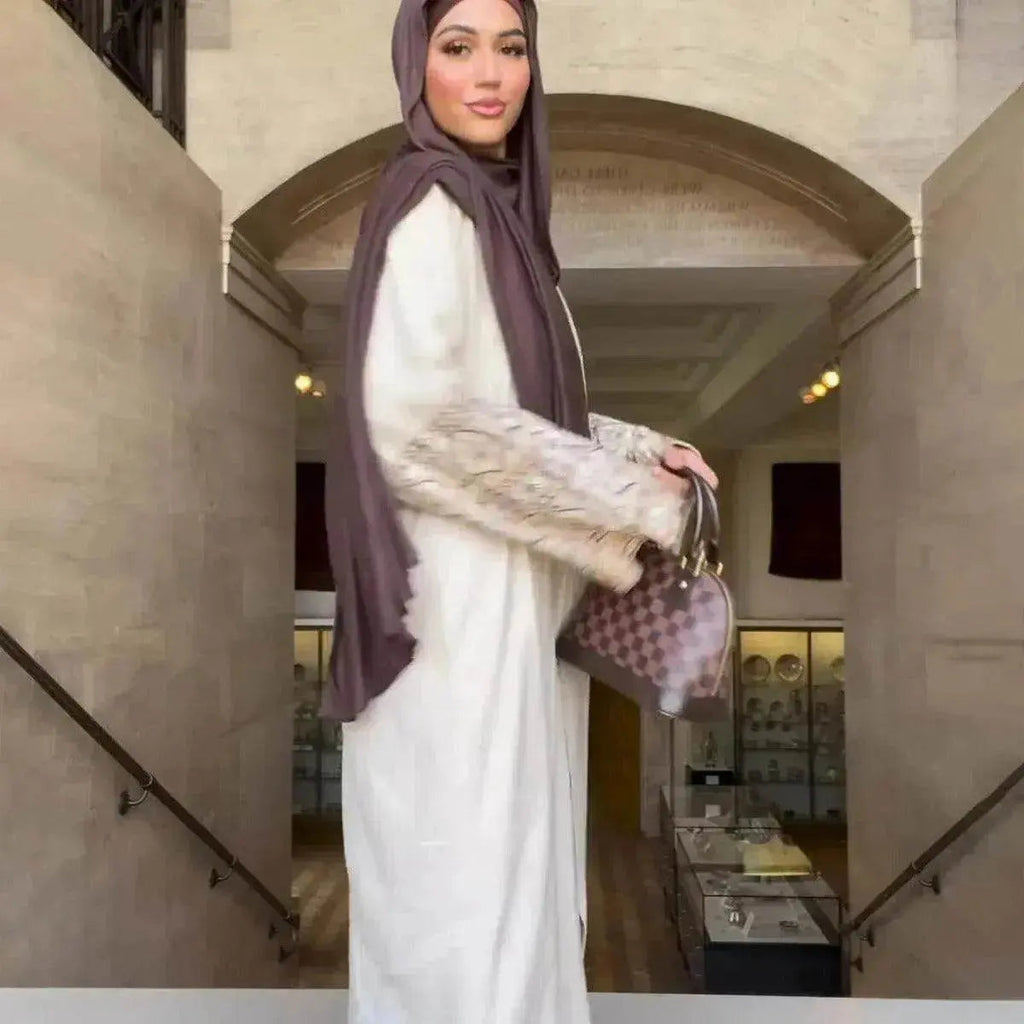 Retro-Inspired Boho Print Long Dress with Loose Puff Sleeves