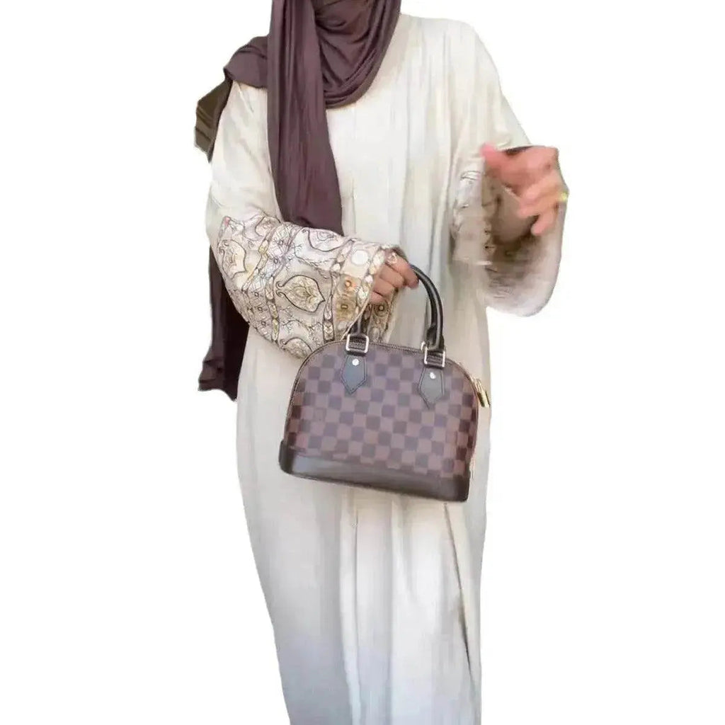 Retro-Inspired Boho Print Long Dress with Loose Puff Sleeves
