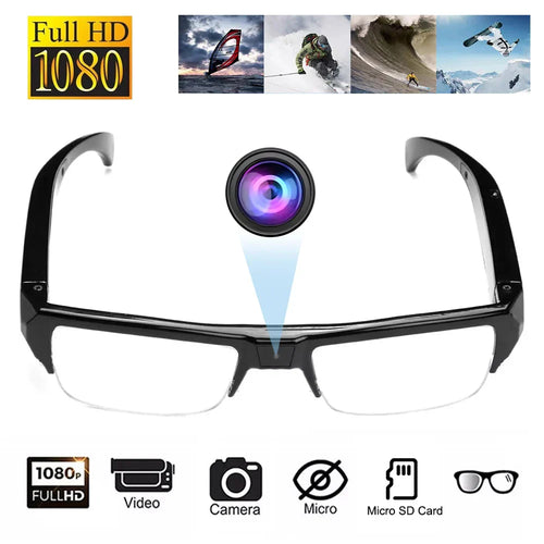 1080P HD Mini Camera Glasses Wearable DVR Video Recorder Black