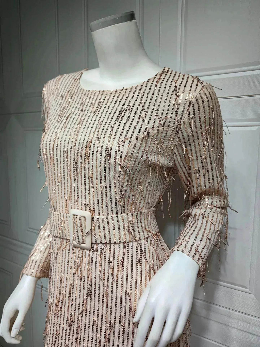 Sequin Tassels Slim-fit Dress Arab  Dress