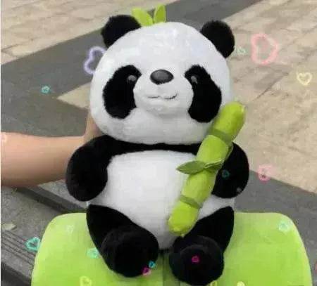 Simulated Bamboo Tube Flower Panda Pillow
