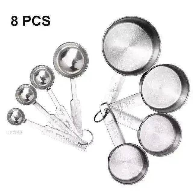 Stainless Steel Measuring Cup & Spoon Set, Stackable Spoons