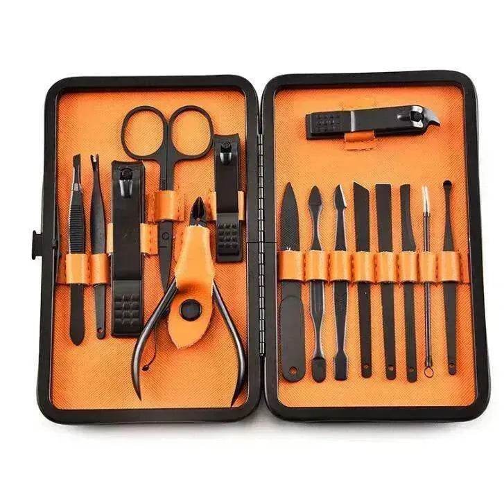 The Factory Manicure Black Stainless Steel High-end Set of 15 Nail Clippers
