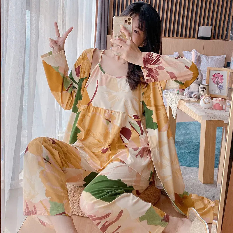 Three-piece Homewear Pajamas For Women