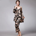 Three-piece silk pajamas for women