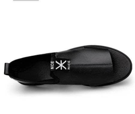 Toed First Layer Cowhide Sandals Men's Bag Heel Side Empty Leather Beach Non-slip Wear-resistant