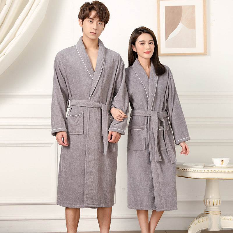 Towel Material Bathrobe Men's And Women's Pajamas