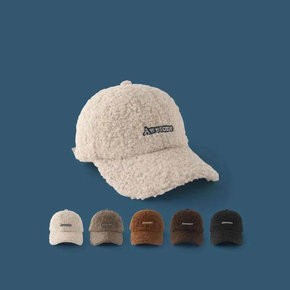 Unisex Unique Design Of Lamb Wool Alphabet Plush Hat