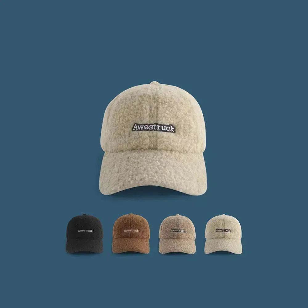 Unisex Unique Design Of Lamb Wool Alphabet Plush Hat