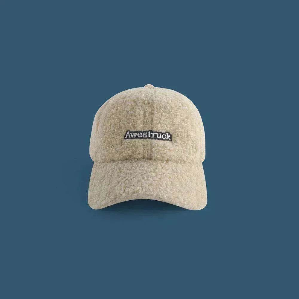Unisex Unique Design Of Lamb Wool Alphabet Plush Hat