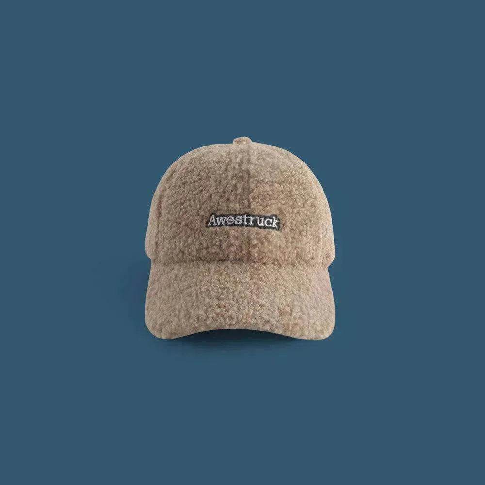 Unisex Unique Design Of Lamb Wool Alphabet Plush Hat