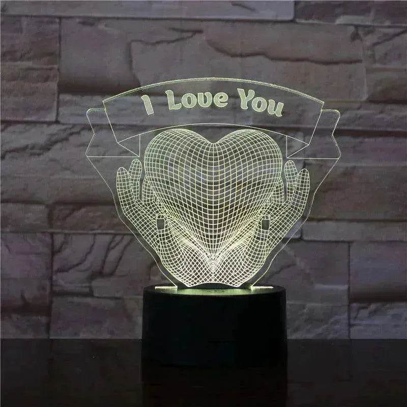 Valentines Day Gift Hands Holding Love 3D Night Light