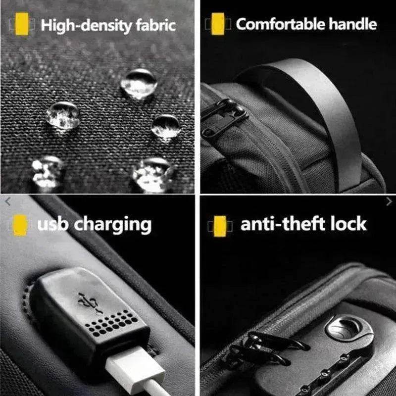 Waterproof USB Anti-theft Bag Oxford Sling Laptop Backpack
