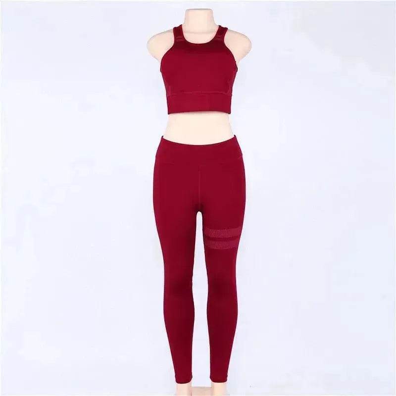 Women sport Suit Gym Yoga Sets 2 Pieces Women Sportwear Yoga Set Fitness Sportwear Workout Set Fitness Yoga Wear