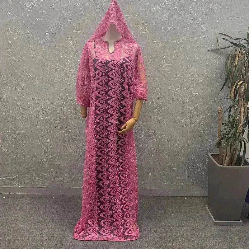 Women's Arab  Style Loose Lace Long Dress