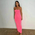 Women's Backless Charming Strap Slim Dress Tube Top Halter Dress Club Party Beach Outfits Summer