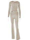 Women's Comfortable Hoodie Leisure Charming Long Sleeve Sweater And High Waist Long Pants Suit