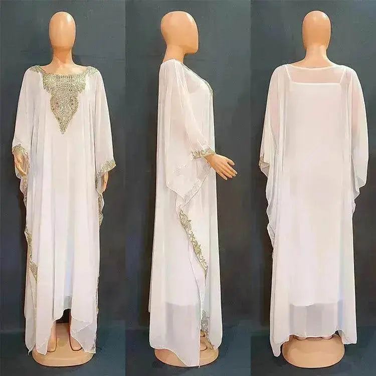 Women's Dress Embroidered Lace Arab  Robe