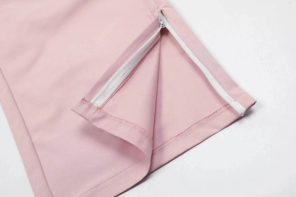 Women's Retro Pleated Pink Overalls
