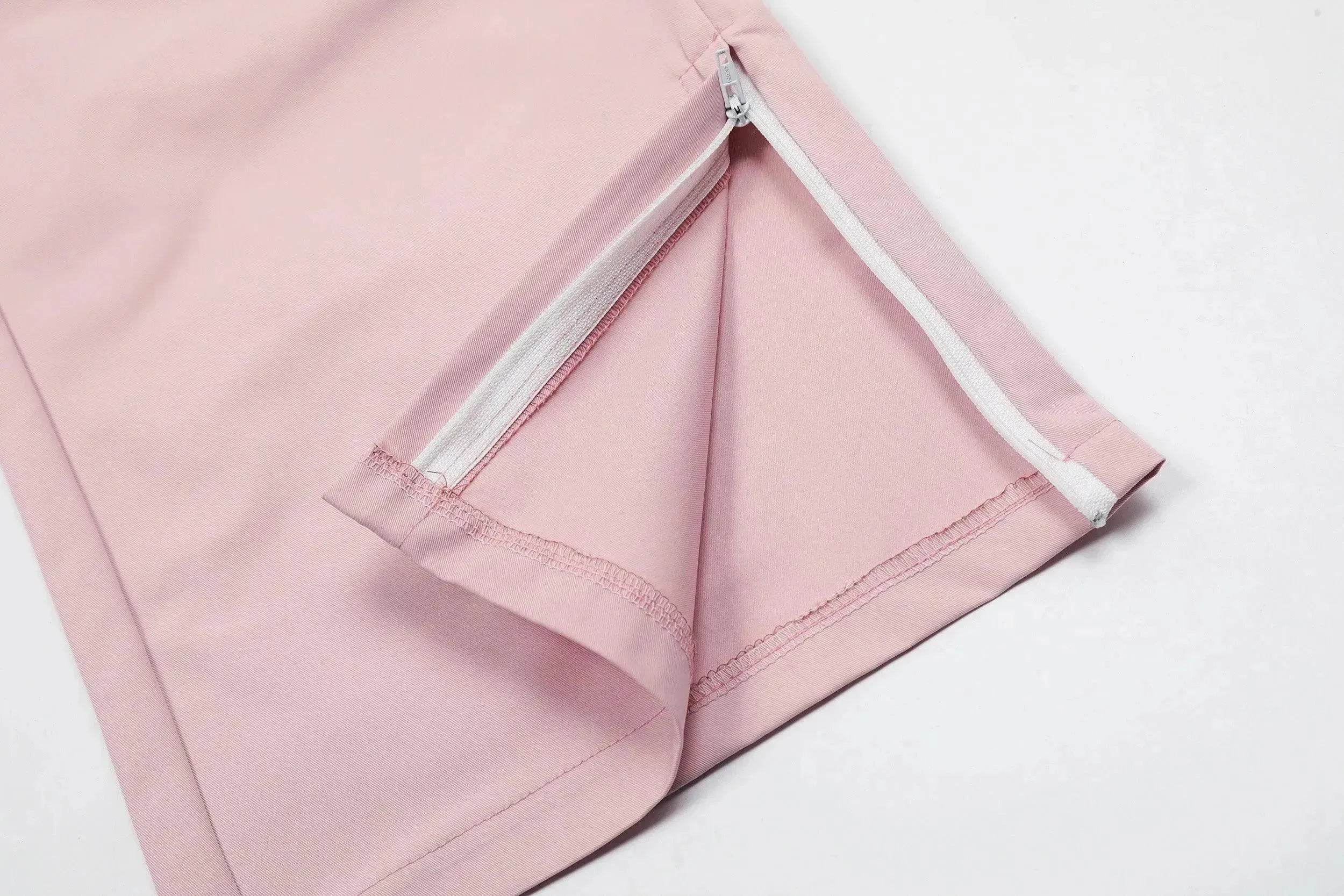 Women's Retro Pleated Pink Overalls