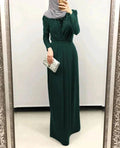 Women's Solid Color Middle Eastern Arab  Long Dress