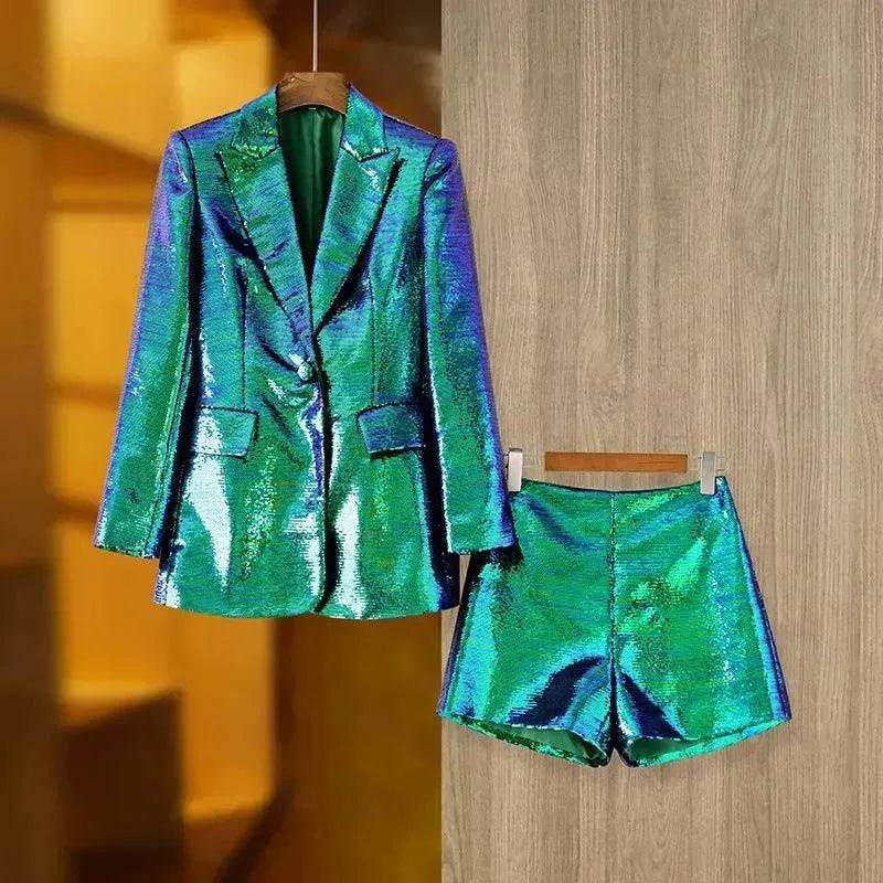 Women's Suit Coat Shorts and Blazer Fashion Suit Two-piece Suit
