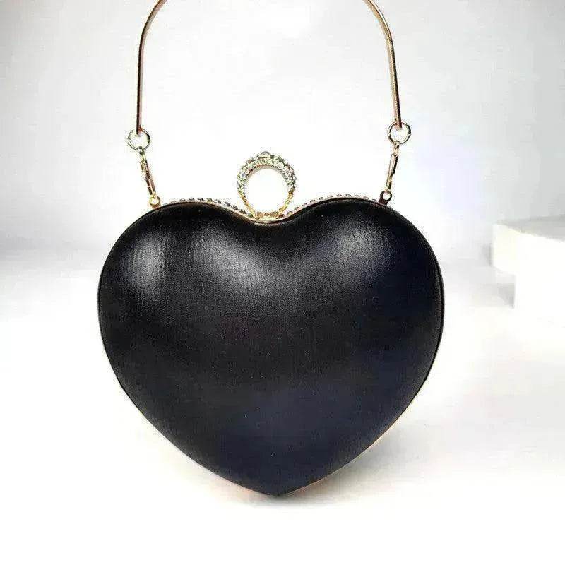 Women's Tassel Heart Shape Inlaid Diamond Handbag