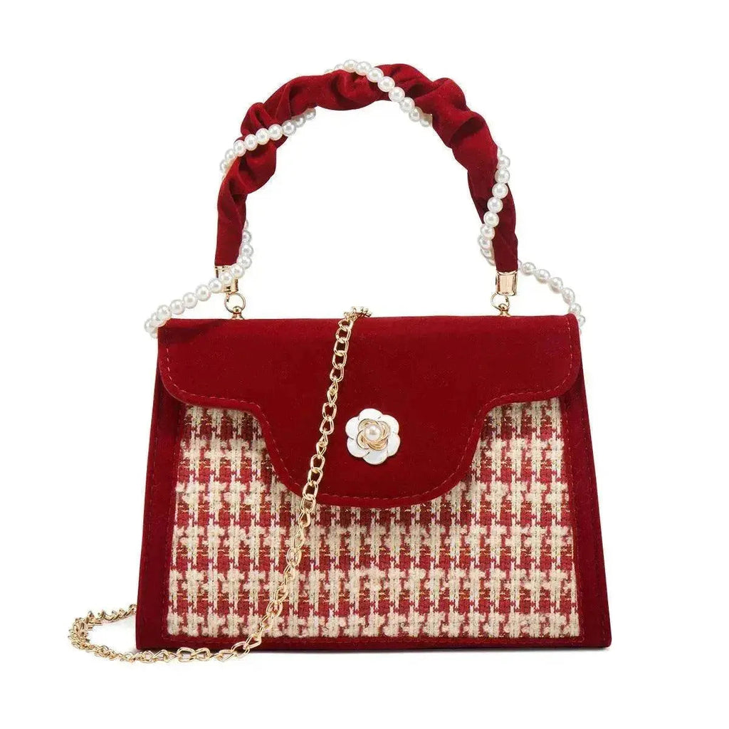 Women's Wedding Bag Bridal Bag High-grade Women's Elegant Red Niche Red Small Bag Portable 2025 New