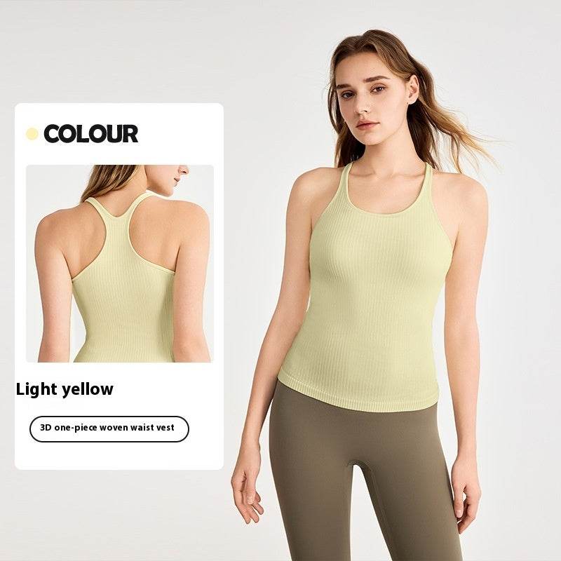 yoga clothes sleeveless Vest With Chest Pad Workout Top