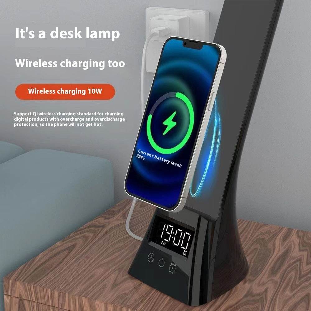 Wireless charging lamp with phone charger