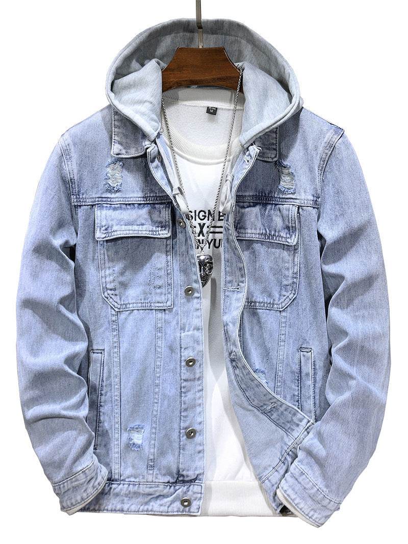 Men's Detachable Hooded Denim Jacket