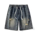 American Washed Make Old Ripped Denim Shorts Men Street Hip pop Fashion mens jean shorts