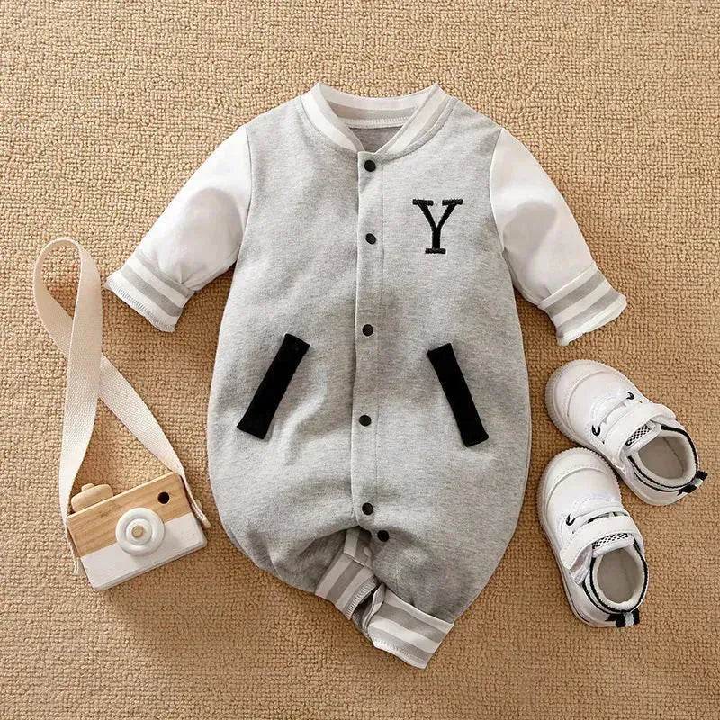 Baby One-piece Spring And Autumn Romper Baseball Uniform cloth