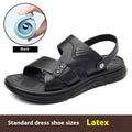 Men’s Premium Leather Cross-Strap Sandals – Breathable Open-Toe Casual Comfort Shoes