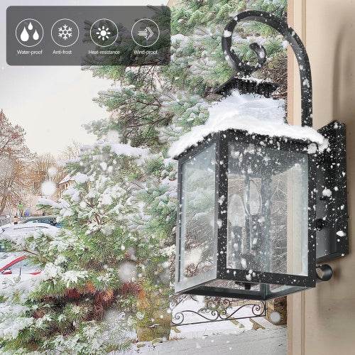 Large Outdoor Wall Light With Glass Supports Many Types Of Bulbs In 1 Pack