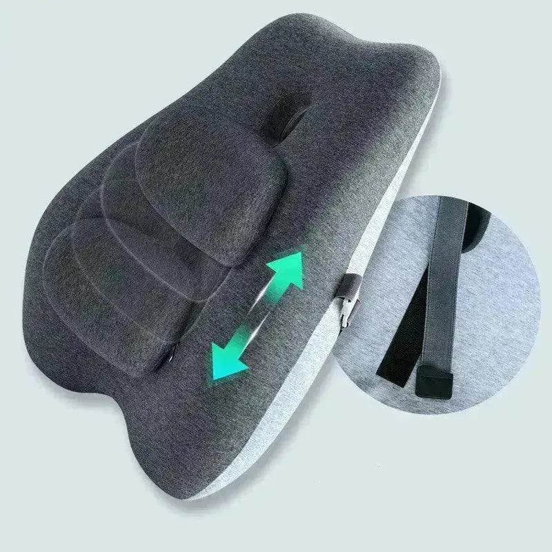 Adjustable Memory Foam Back Cushion & Waist Pillow Set – Japanese Style Lumbar Support for Office Chair & Sofa