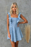 Women's Fashion Casual Denim Mini flared Dress