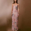 Halter neck Spaghetti Backless Butterfly Design Spring Summer long dress