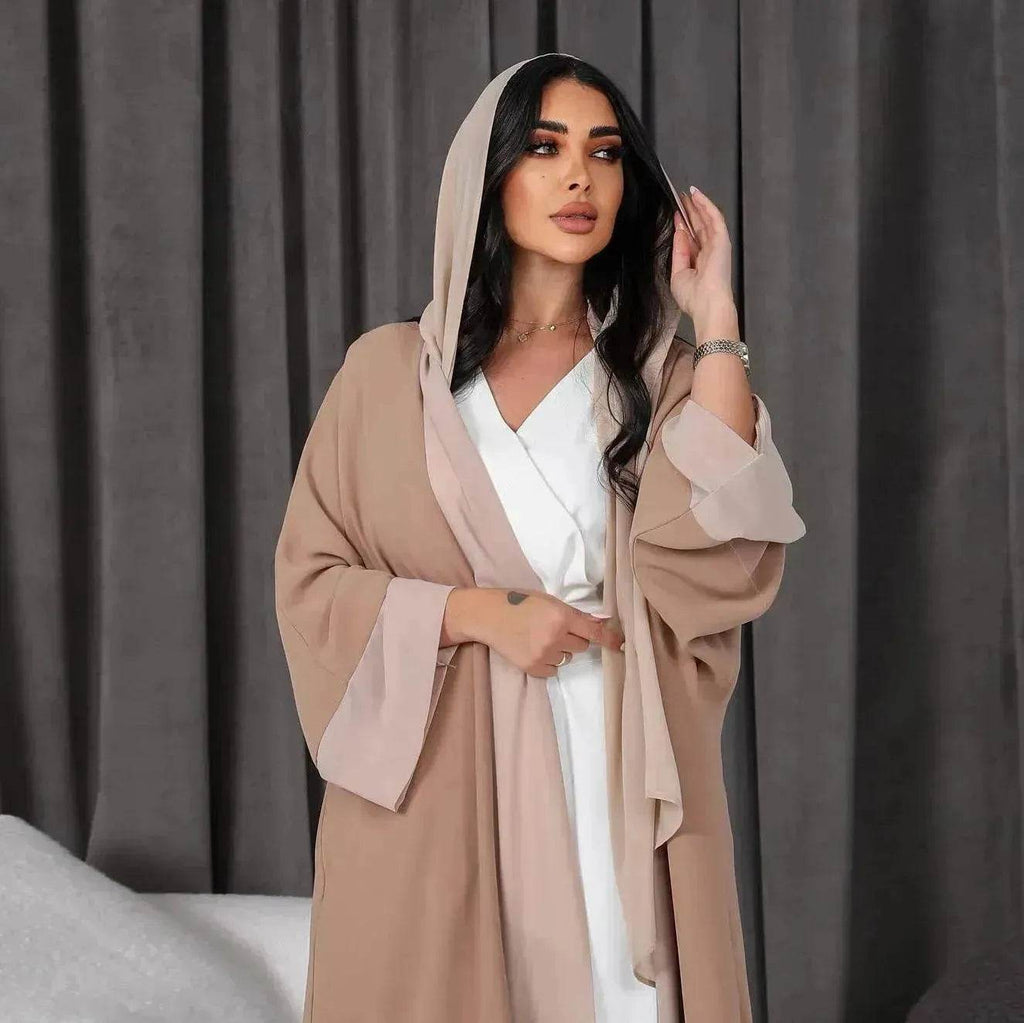 Arab  Cardigan Coat Chiffon Patchwork