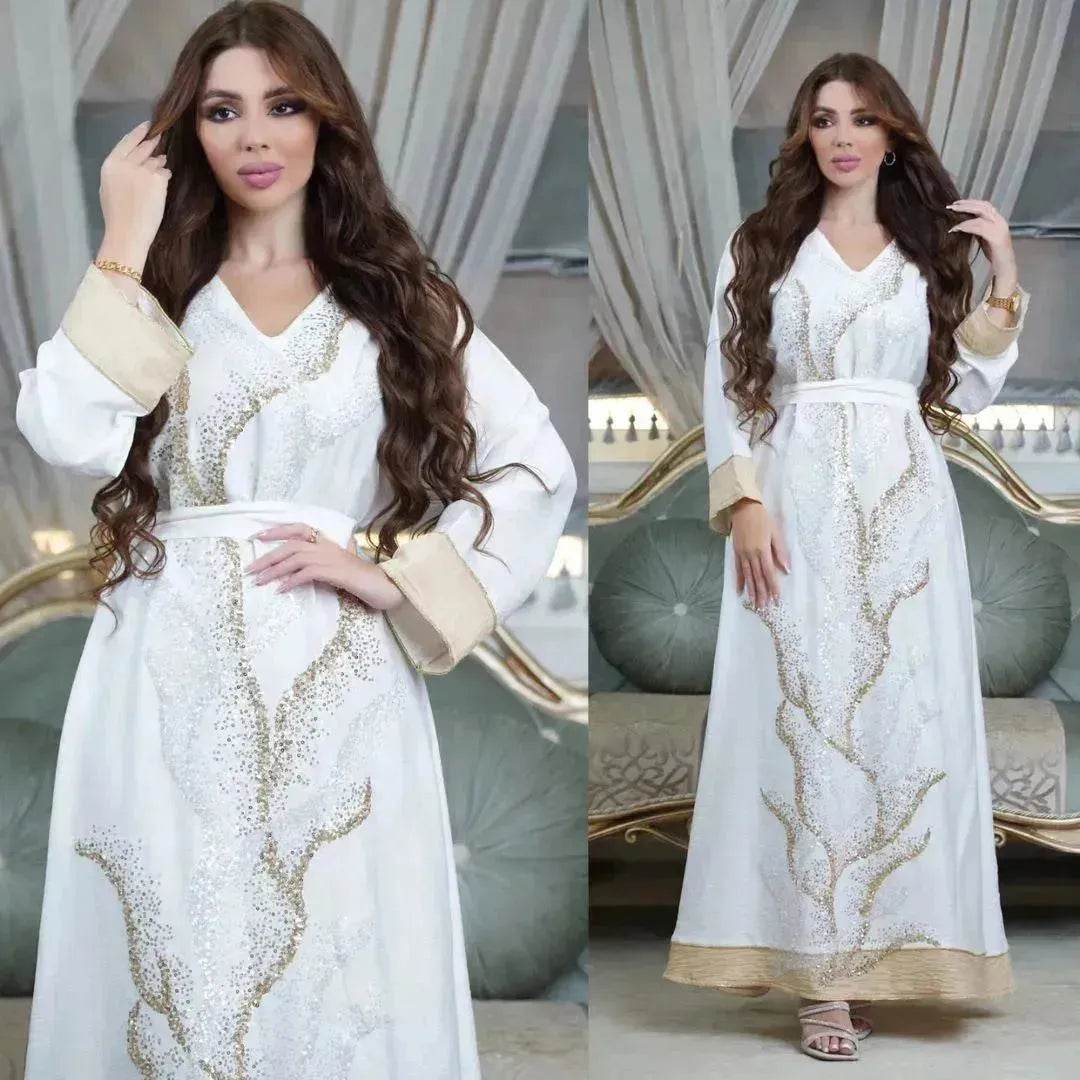 Arab  Robe Sequin Embroider Fashion