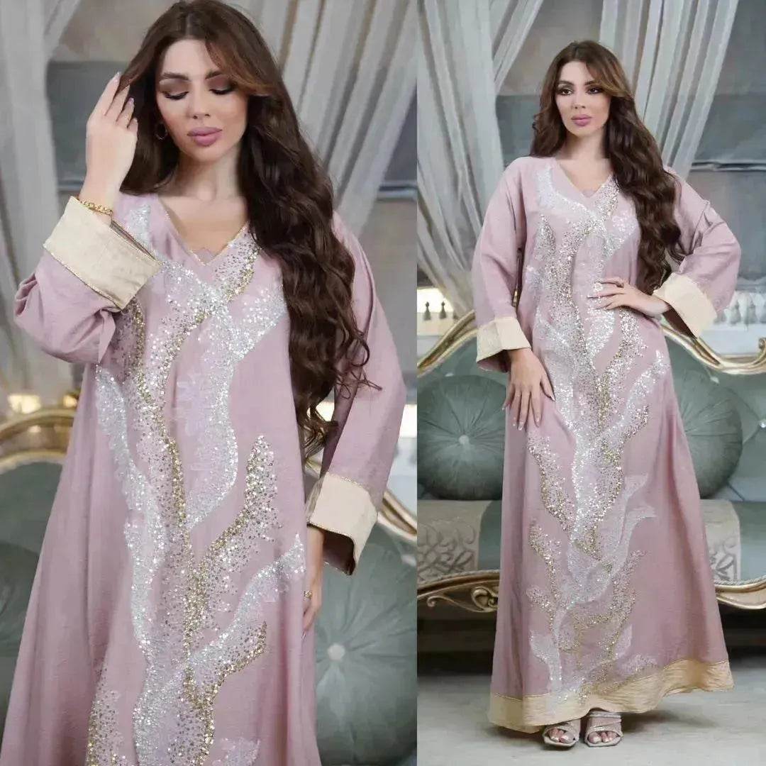 Arab  Robe Sequin Embroider Fashion