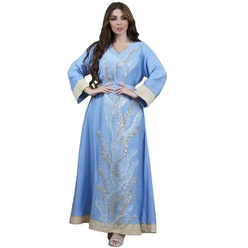 Arab  Robe Sequin Embroider Fashion