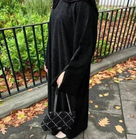 Autumn And Winter Casual Cardigan Abaya Dress for Arab Dubai Turkey Middle East Women