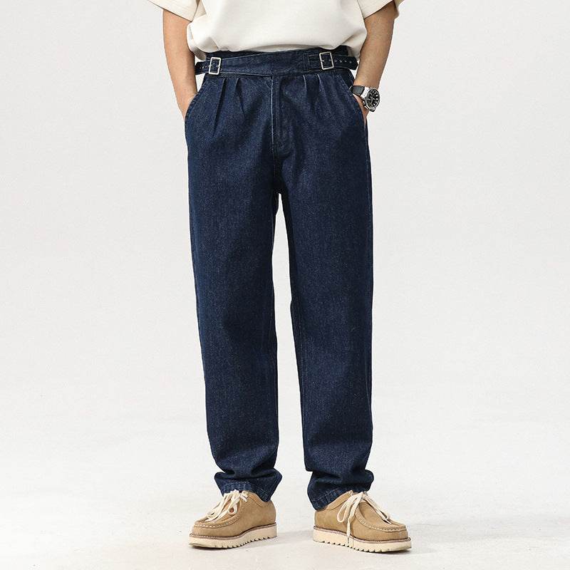 Blue Denim Straight High Waist Jeans pant For Men