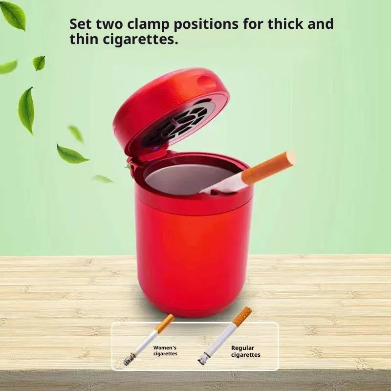 Smokeless Ashtray Air Purifier – Aluminum Alloy Rechargeable Design for Car, Home & Office
