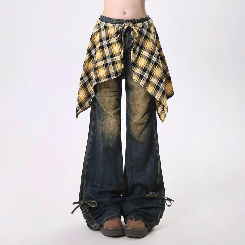 Jeans Women's Skirt Swing Outside Casual Bootcut Pants