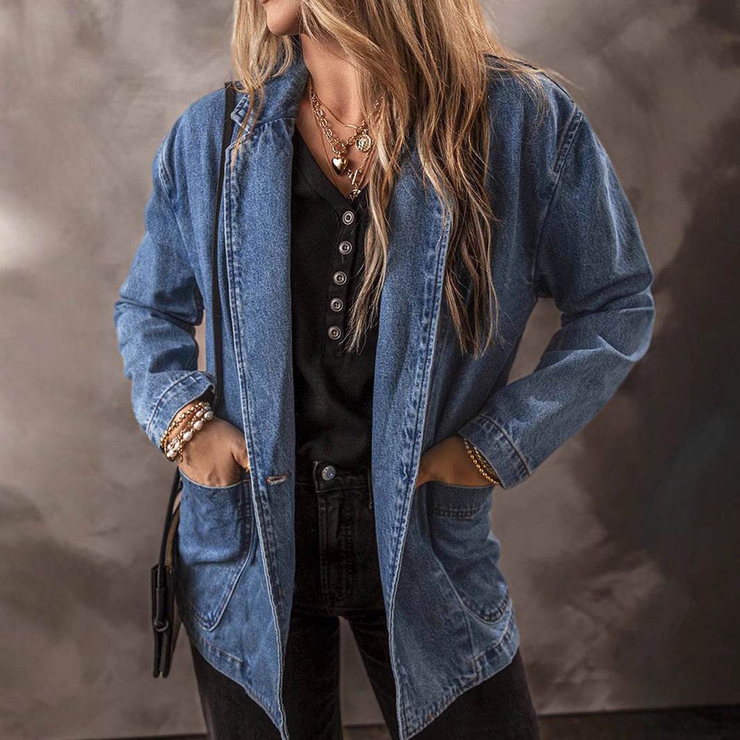Jacket for Women – Classic Blue Denim Regular Fit