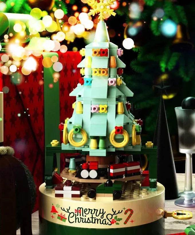 Black Friday deals Christmas Tree Blocks Spin Music Box Blocks