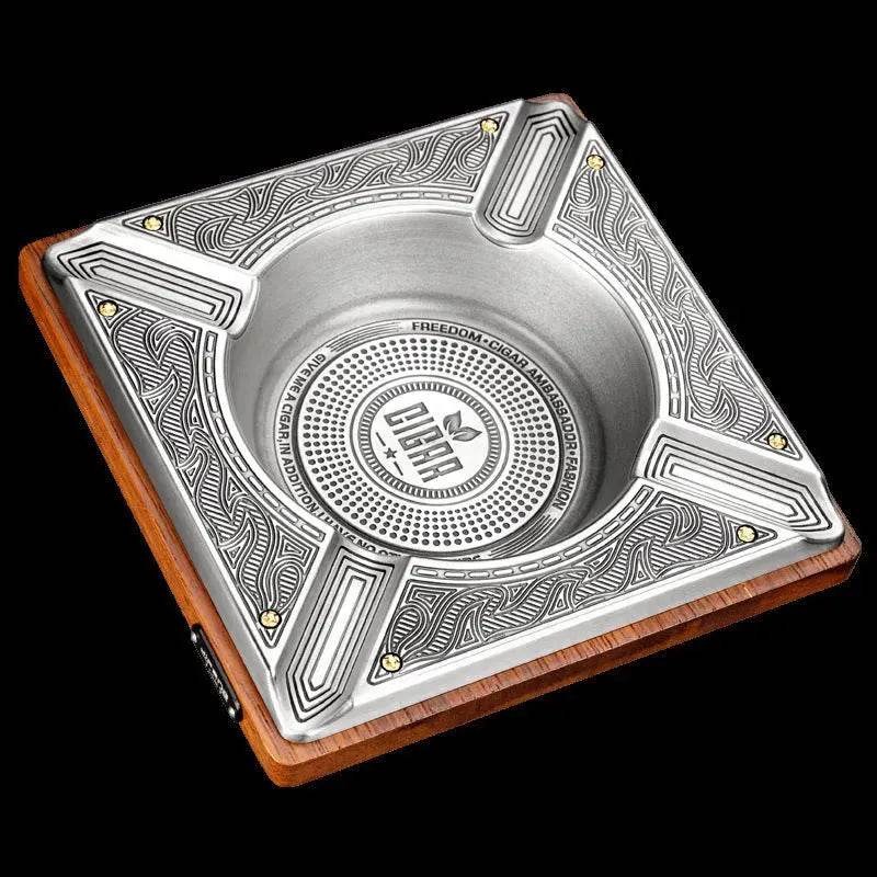 Luxury Cigar Ashtray, Wooden Metal Alloy 4-Slot and 2-Slot Cigar Rest