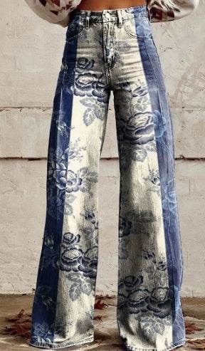 3D Digital Printed Women's Imitation Jeans